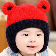 Sombrero de invierno de abrigo de orejeras de invierno multicolor de lana infantil